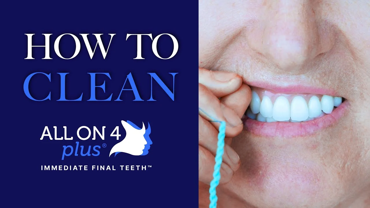 How do you clean under all 4 implants?